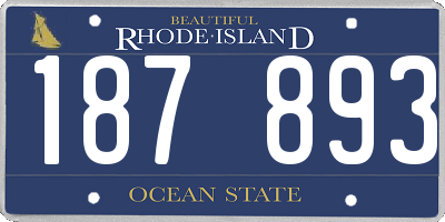 RI license plate 187893
