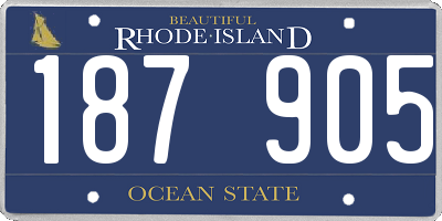 RI license plate 187905