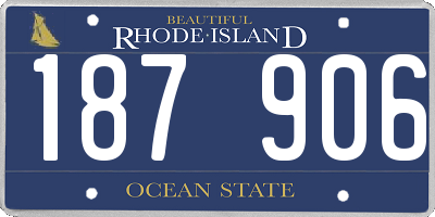 RI license plate 187906