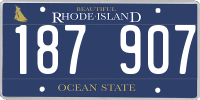 RI license plate 187907