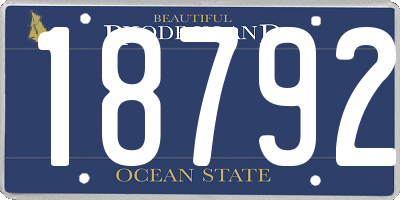 RI license plate 18792