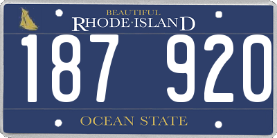 RI license plate 187920