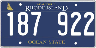 RI license plate 187922