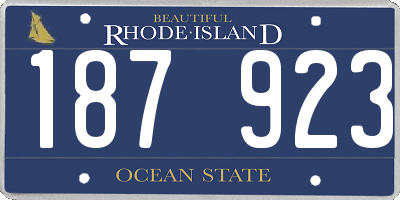 RI license plate 187923