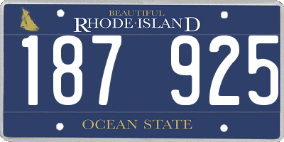 RI license plate 187925