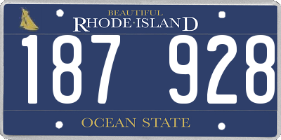 RI license plate 187928