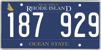 RI license plate 187929