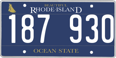RI license plate 187930