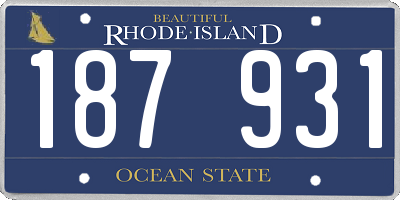 RI license plate 187931