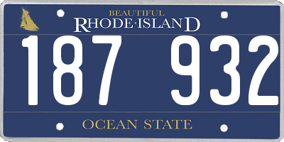 RI license plate 187932