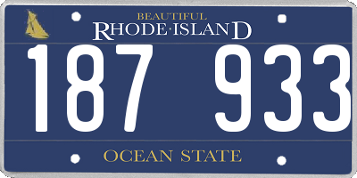 RI license plate 187933