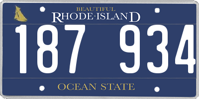 RI license plate 187934