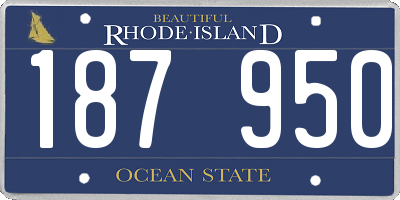 RI license plate 187950