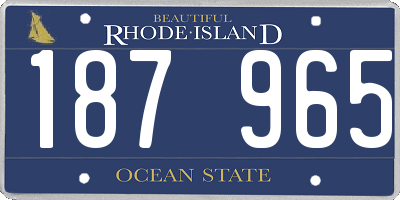 RI license plate 187965