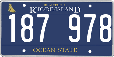 RI license plate 187978