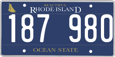 RI license plate 187980