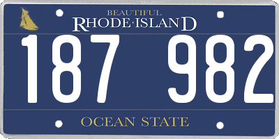 RI license plate 187982
