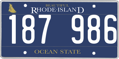 RI license plate 187986