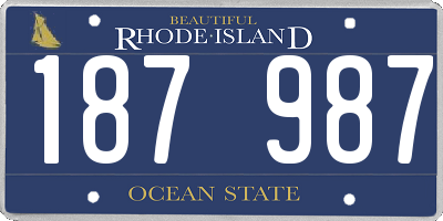 RI license plate 187987