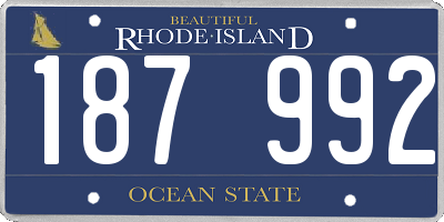 RI license plate 187992
