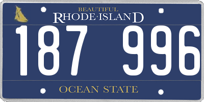 RI license plate 187996