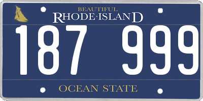 RI license plate 187999