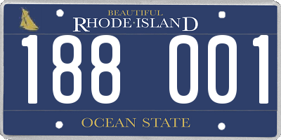 RI license plate 188001
