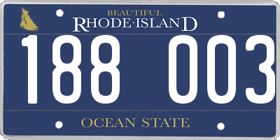 RI license plate 188003