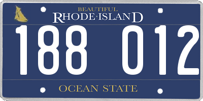 RI license plate 188012