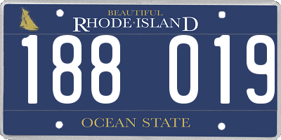RI license plate 188019