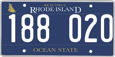 RI license plate 188020