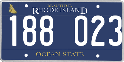 RI license plate 188023