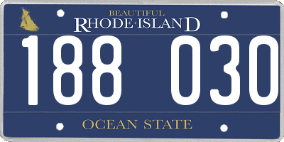 RI license plate 188030