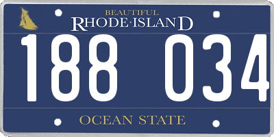 RI license plate 188034