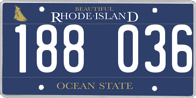 RI license plate 188036