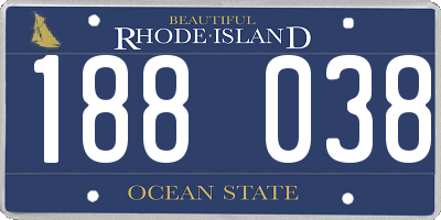 RI license plate 188038