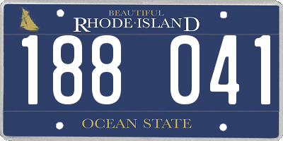 RI license plate 188041