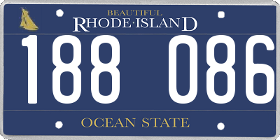 RI license plate 188086