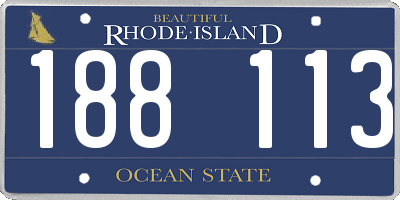 RI license plate 188113