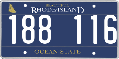 RI license plate 188116