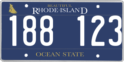 RI license plate 188123
