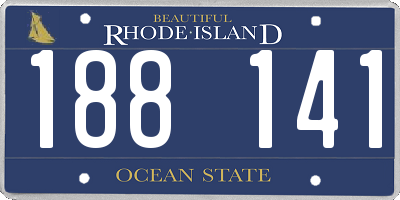 RI license plate 188141
