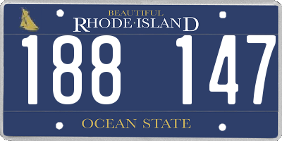 RI license plate 188147