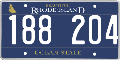 RI license plate 188204