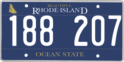 RI license plate 188207