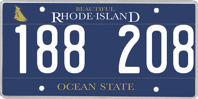 RI license plate 188208