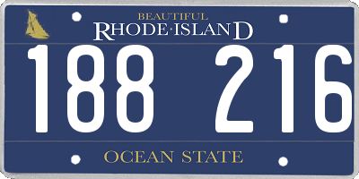 RI license plate 188216