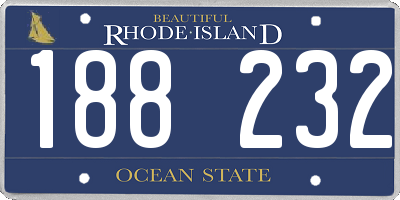 RI license plate 188232