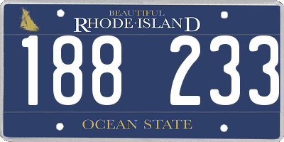 RI license plate 188233