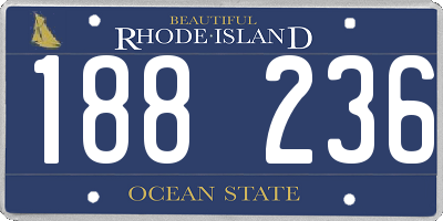 RI license plate 188236